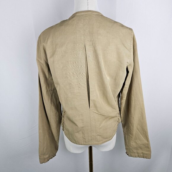 Sonia Bogner Beige Asymmetrical Zip Moto Jacket US 8 Medium EUC! - Picture 6 of 12
